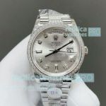8+ Factory Swiss Replica Rolex Day-Date 36 Gain Weight Silver Face President Diamond Watch 